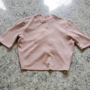Forever 21 Pink Ribbed Crop Top